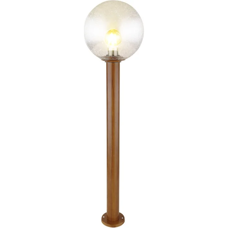 Außenleuchte Stehlampe, Glas Holzoptik braun, DxH 25x100 cm – Bild 1