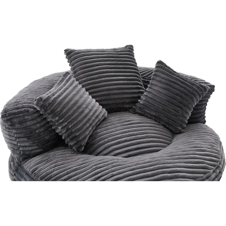 ZUBALIYA Sofa 108x52 cm, mit Cordbezug, mit breiten Armlehnen, mit Schaumstoffpolsterung, für Wohnzimmer und Apartments, Dunkelgrau – Bild 23