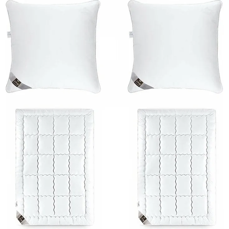 SEI Design Einziehdecke DeLuxe SWAN-SET: Bettdecke Winter 2X 135x200 + 2 x 80 x 80 Kopfkissen, ähnlich wie Daunen