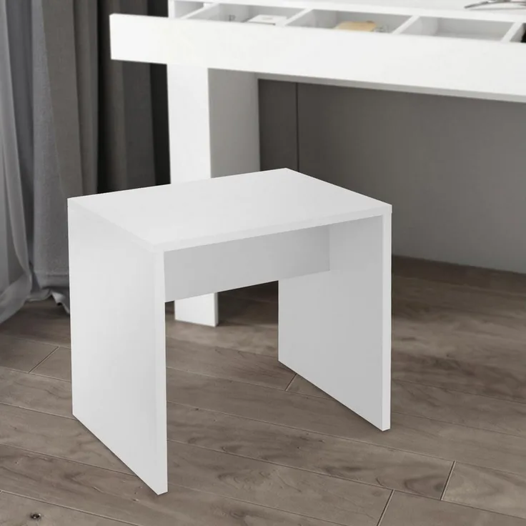 ML-DESIGN Schminktisch Moderner Polsterhocker im edlen Design hoher Sitzkomfort, Weiß 40x36x41 cm robust vielseitig einsetzbar Schminkbank aus Holz
