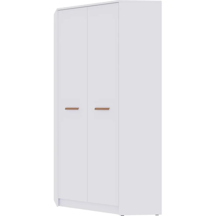 Marmex Möbel Grant 08N Eckkleiderschrank mit Kleiderstangen und Einlegeböden, laminierte Spanplatte, weiß, 91x195x91 cm – Bild 7