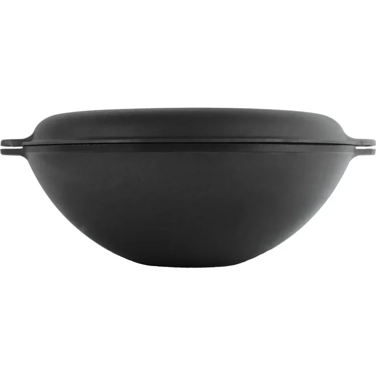 Ø36 cm Wok Gusseisen Kazan 8 L Deckel-Bratpfanne Campingtopf Kochtopf für alle Herdarten geeignet – Bild 8