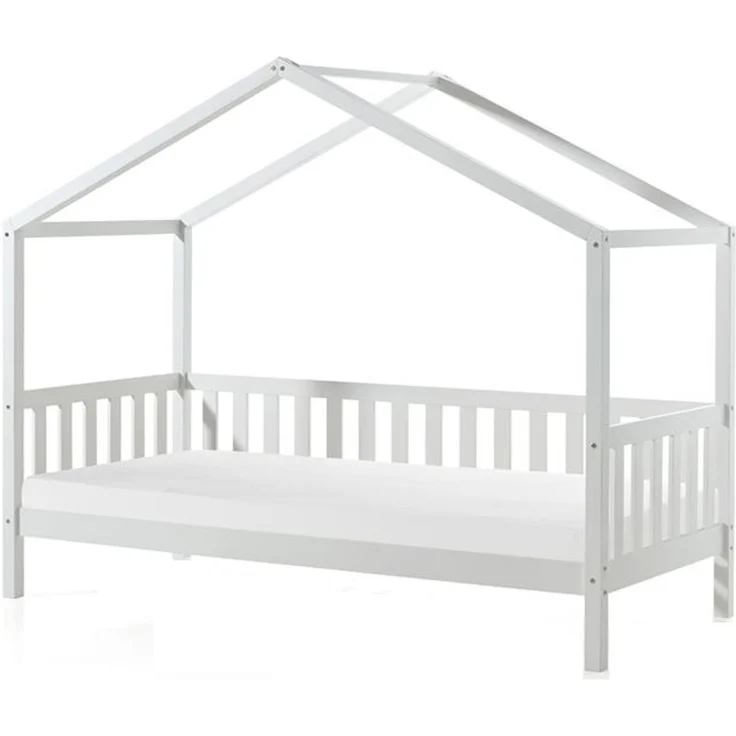 Hausbett Kapua 210x97x170 Kinderbett Massivholz Weiß – Bild 2