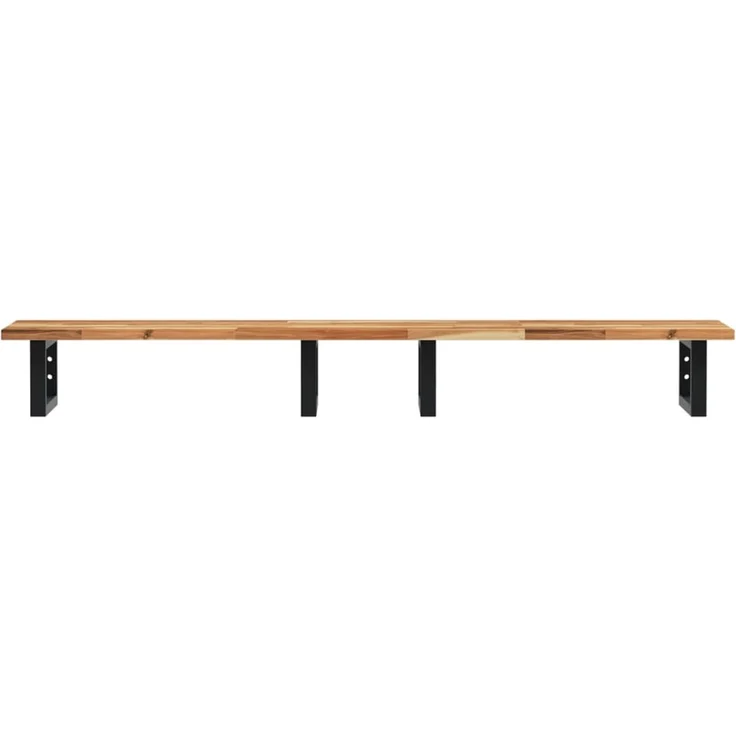 vidaXL Waschbeckenregal Wandmontage Stahl und Akazienholz 3302733 – Bild 4