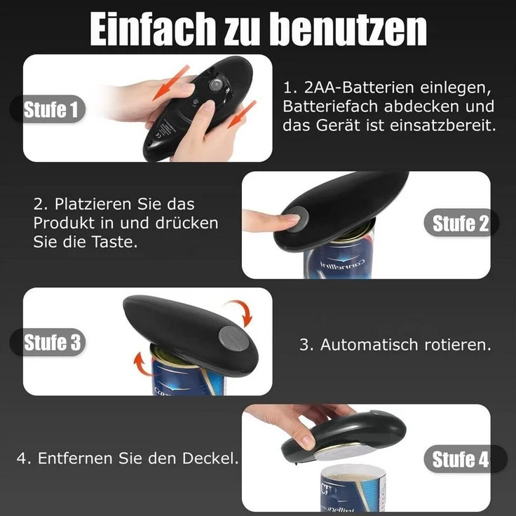 TUWENA Dosenöffner Automatischer Dosenöffner Elektrischer, für Patienten und Senioren – Bild 3