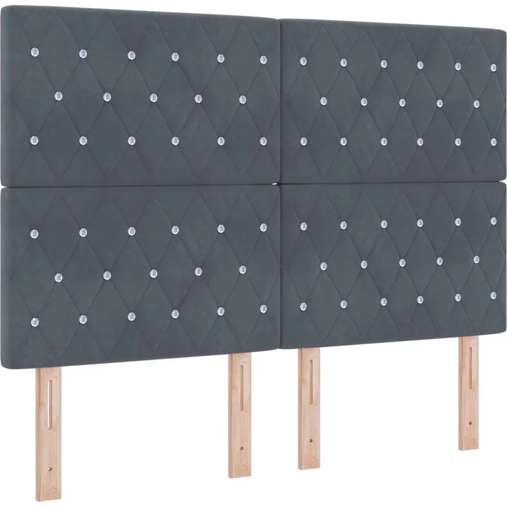 vidaXL LED-Speicherbett mit Matratze Dunkelgrau 140 x 190 cm Samt 3460069 – Bild 5