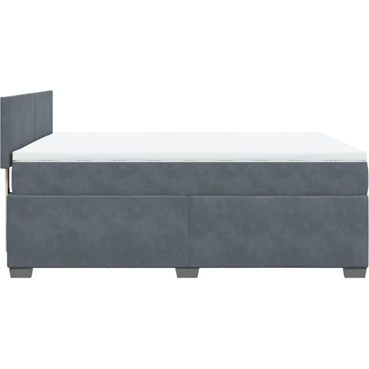 vidaXL Boxspringbett mit Matratze Dunkelgrau 140x190 cm Samt 3288601 – Bild 11