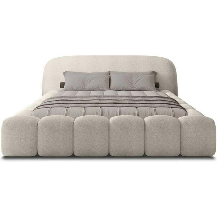thematys Polsterbett ORLANDO - Cloud mit Bettkasten, Bouclé Bezug 200x200cm, mit gepolstertem Kopfteil, Beige (Quelle 03), Art.-Nr. S0QFD026WE0 – Bild 4