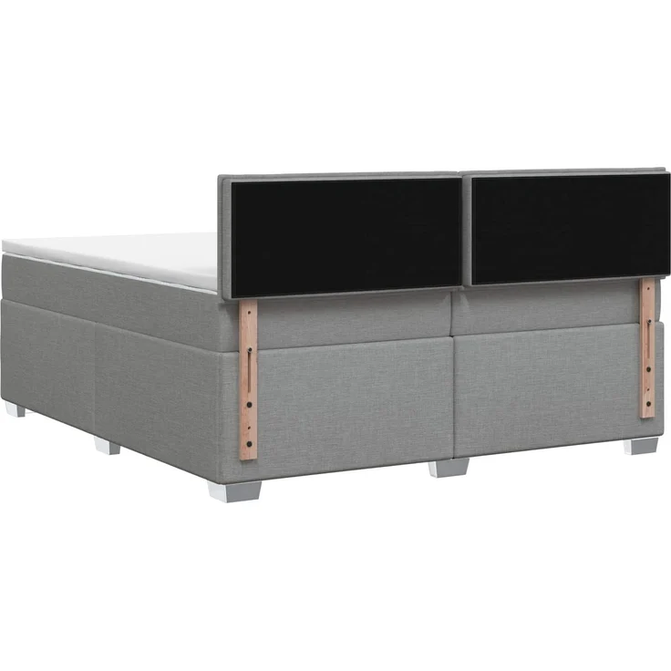 vidaXL Boxspringbett mit Matratze Hellgrau 200 x 200 cm Stoff 3450551 – Bild 8