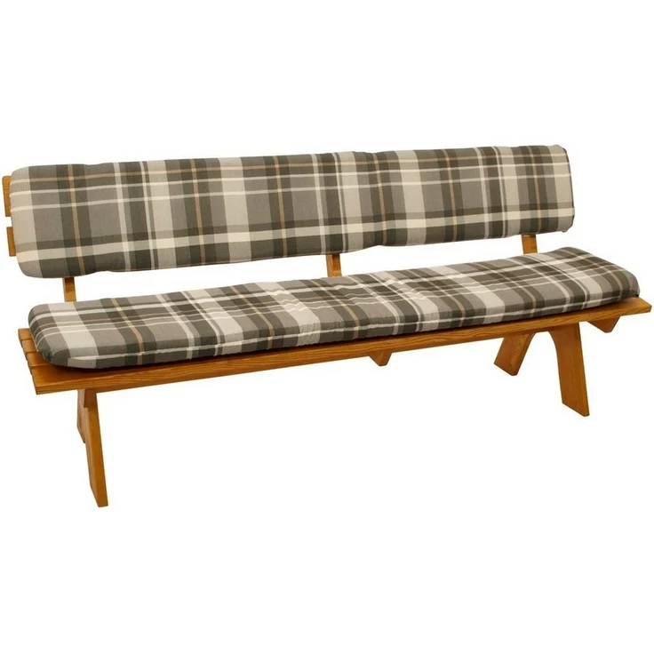 DEGAMO Bankauflage SEATTLE, (1 St), 4-sitzer 195cm, grau/beige kariert, 2-teilig mit separater Rückenlehne – Bild 5