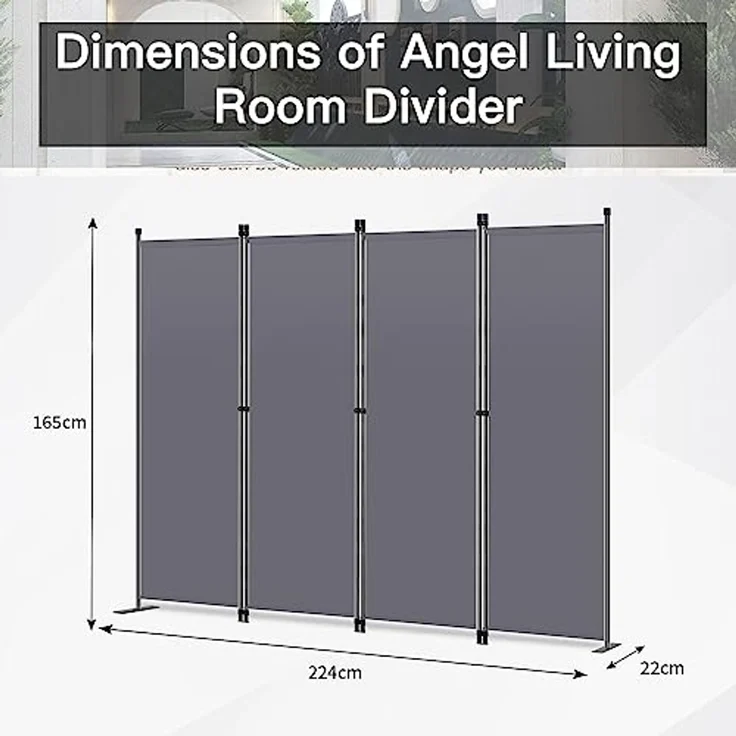Angel Living Paravent KlappbarTrennwand Sichtschutz Faltbildschirm Raumteiler Sichtschutz (4 St), 224(B)x 22(T) x 165(H)cm – Bild 3