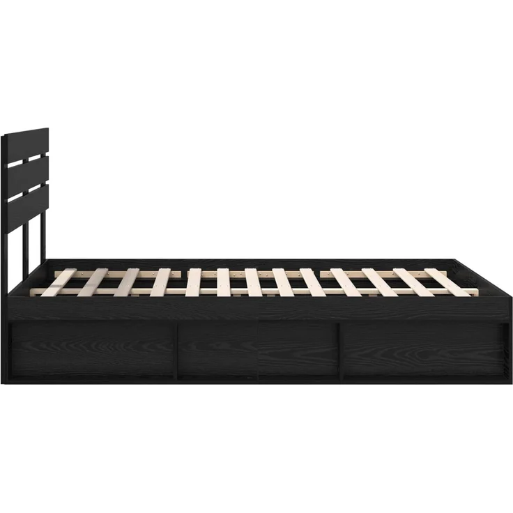vidaXL Bettrahmen Schwarz 160 x 200 cm Massives Kiefernholz 3411392 – Bild 7