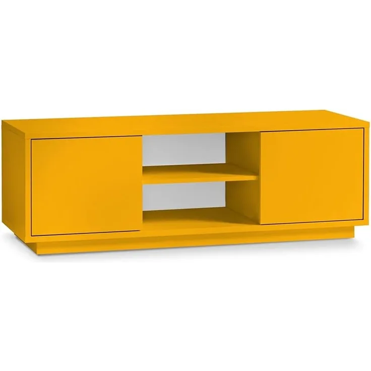 TV-Lowboard Eyecatcher - Fernseher-Tisch in Holz-Optik - HiFi-Kommode mit 2 Türen & 2 Fächern - Wohnzimmer-Möbel Orange