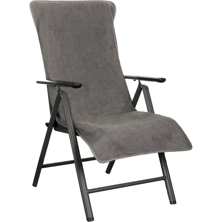 Brandsseller Frottee-Schonbezug für Gartenstuhl und Gartenliege sowie als Strandliegenauflage - aus 100% Baumwolle - ca. 65x130 cm - Anthrazit – Bild 1