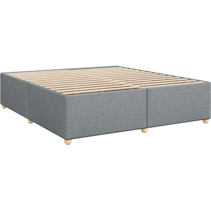 vidaXL Boxspringbett mit Matratze Hellgrau 180x200 cm Stoff 3289073 – Bild 9