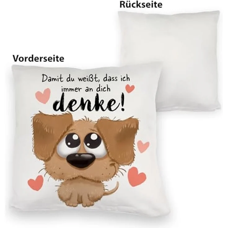 speecheese Dekokissen Hund Kuschelkissen mit Spruch Damit du weißt dass ich immer an dich – Bild 3