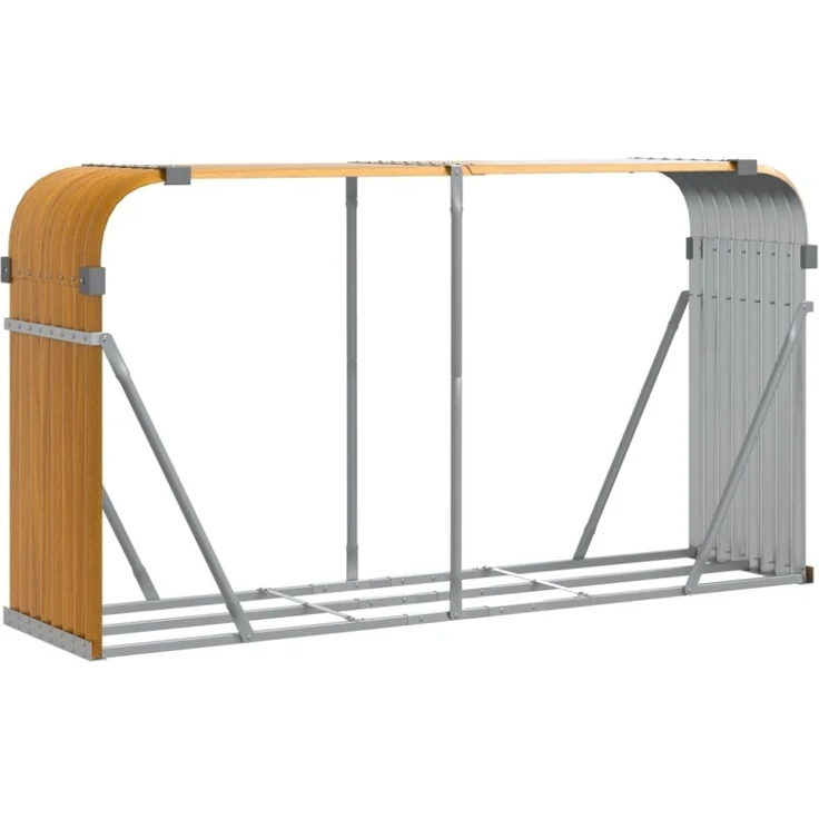 vidaXL Kaminholzunterstand Holzoptik 180x45x100 cm Verzinkter Stahl 364584 – Bild 4