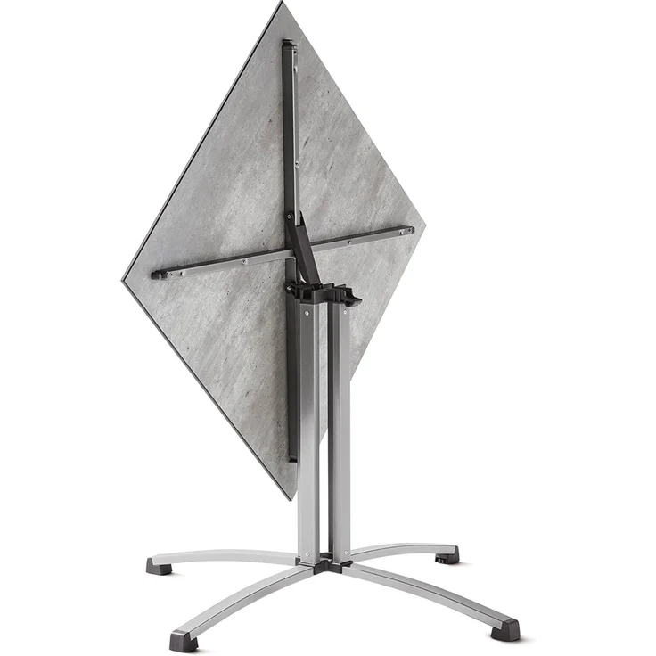 Sieger 5330-21 Party-Klapptisch mit Polytec Tischplatte, Stahlrohr Beton, hell 80 x 73 x 80 cm – Bild 3
