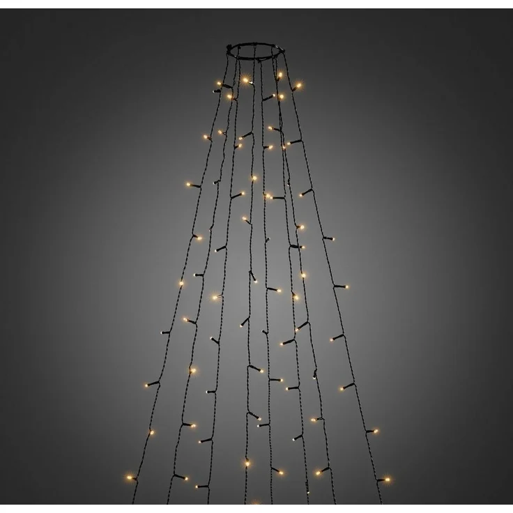 KONSTSMIDE LED-Baummantel Weihnachtsdeko aussen, Christbaumschmuck, 400-flammig, LED Lichterkette mit Ring Ø 15, 8 Stränge à 50 Dioden – Bild 5