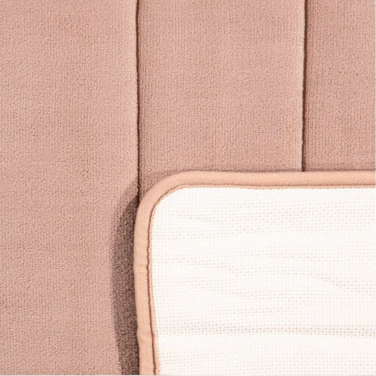 Paco Home Badematte Corby 252, Memory-Schaum Effekt, Höhe 13 mm, rutschhemmend beschichtet, fußbodenheizungsgeeignet, Polyester, rechteckig, Badteppich, Uni Farben, gestreift, Hoch-Tief Effekt – Bild 3
