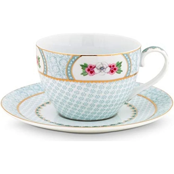 PiP Studio Tasse Blushing Birds Tasse mit Untertasse white 0,3l, Porzellan, Cup & Saucer Blushing Birds White 300ml – Bild 1
