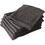 De Witte Lietaer 194828 Waschlappenset 6-TLG, Baumwolle, Dunkelgrau, 15x22 cm