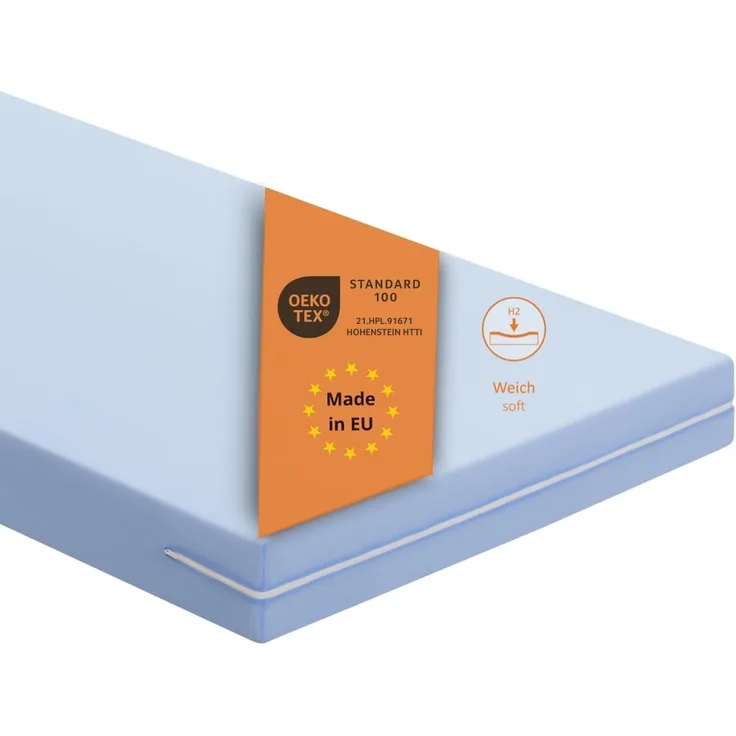 sleepling 190118 Komfortschaum Matratze Basic 20 | Made in EU | Waschbar 40 Grad | Ökotex 100 | Härtegrad 2 | 100x200 cm