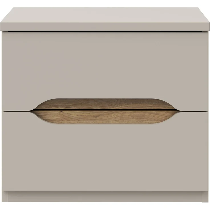 Nachtkommode >EDWAL< 2 Schübe, Sand / Mauvelle Eiche - 50,4x44,3x41,5cm (BxHxT) – Bild 1