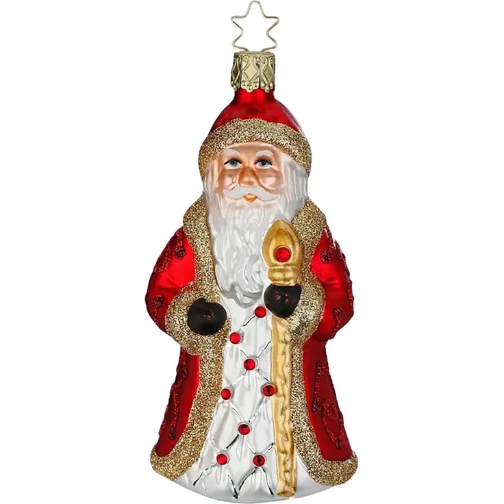 Festlicher Weihnachtsmann 12cm Inge-Glas Christbaumschmuck - Sammlerstücke