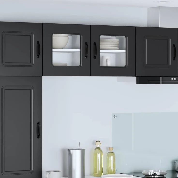 Hängeschrank, Küchenschrank Schwarz 40 x 31 x 40 cm Holzwerkstoff – Bild 2