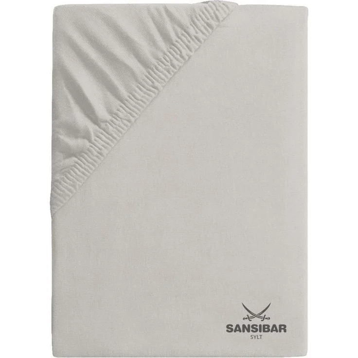 Sansibar Sylt Spannbettlaken Topperbezug SANSIBAR Jersey BL 180x200 cm grau – Bild 3