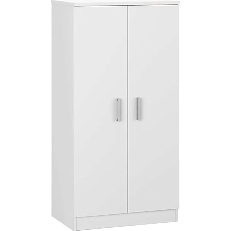 Habitdesign, Schuhschrank mit 2 Türen – weißer Beistellschrank für ca. 12–15 Paar Schuhe, platzsparend für Flur, Schlafzimmer oder Eingangsbereich, Maße: 55 x 108 x 36 cm (B x H x T), Modell Basic – Bild 5