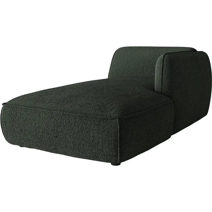 Vente-unique - CAMILIO Chaise longue Stoff Grün - B 165 cm x H 74 cm x L 107 cm – Bild 2