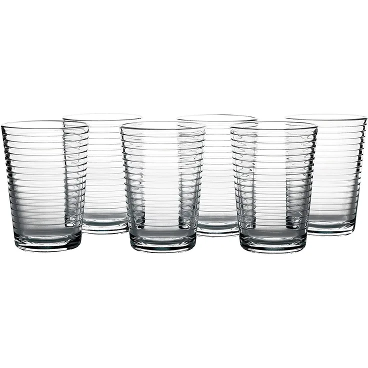 Pasabahce 52752 Doro Wasserglas 210 ml 6er-Set Trinkgläser Gläserset mit Grooved Effekt
