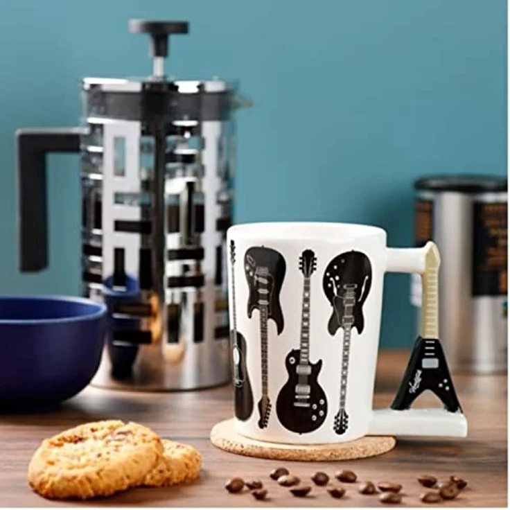 Puckator Tasse Metal Gitarre Kaffeebecher mit E-Gitarre als Griff – Bild 4