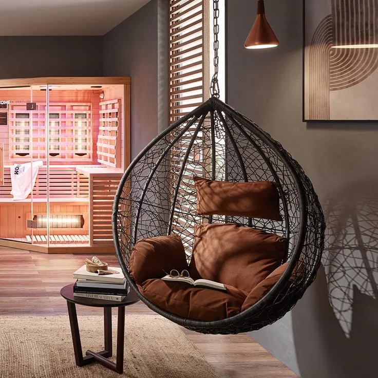 HOME DELUXE Polyrattan Hängesessel CIELO - Grau/Braun nur Korb
