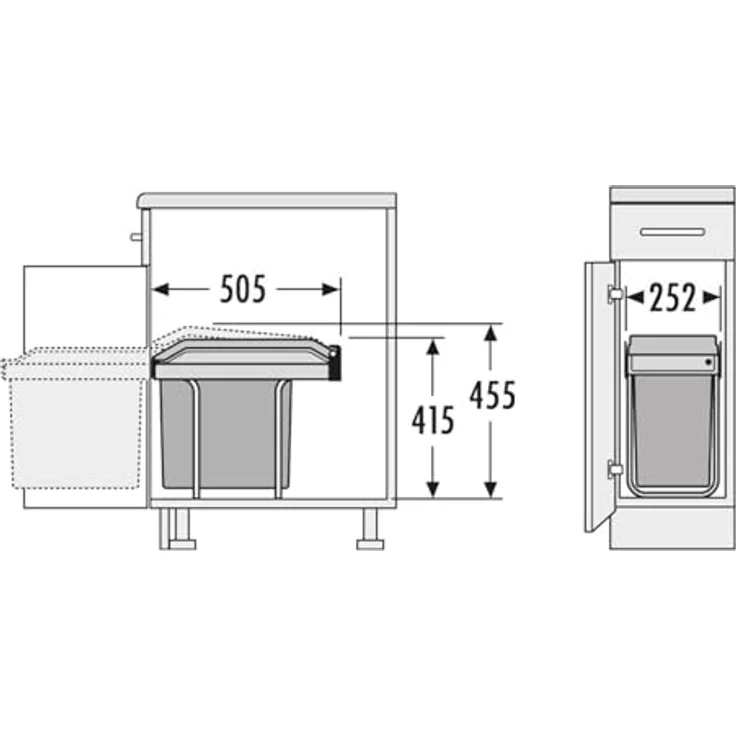 Hailo Abfallsammler 3650241 Einbau SingleBox 24 L – Bild 6