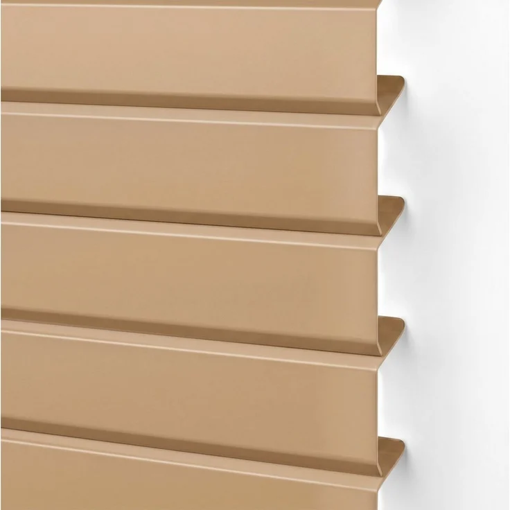 Victoria M. Jalousie LightLess Prime Aluminium-Jalousie 50x130 cm Peanutbutter-Braun matt, mit Bohren, ohne Bohren, geklemmt oder verschaubt, L Profil 25 mm Lamellen, feuchtigkeitsbeständig, verdunkelnd – Bild 3