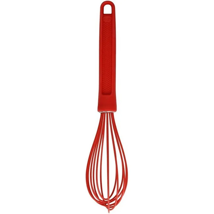 Dr. Oetker Flexxible Love Silikon-Schneebesen, Schnee Besen, Küchenbesen, Küchenhelfer, Platinsilikon, Rot, 25 cm, 1284