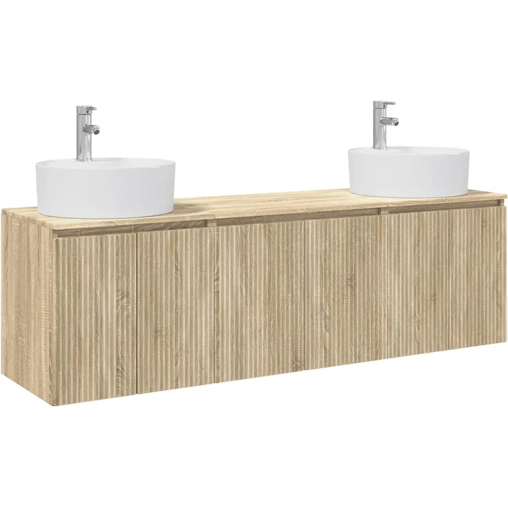 vidaXL Badezimmerschrank-Set 3 stk. Sonoma-Eiche 161,5 x 44,5 x 82 cm 3405669 – Bild 2