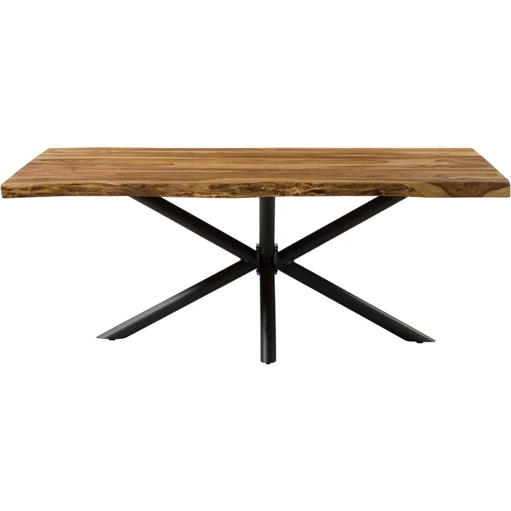 Baumtisch Sheesham 260x100x76 natur sandgestrahlt / Kreuzgestell anthrazit matt FREEFORM 5 – Bild 7