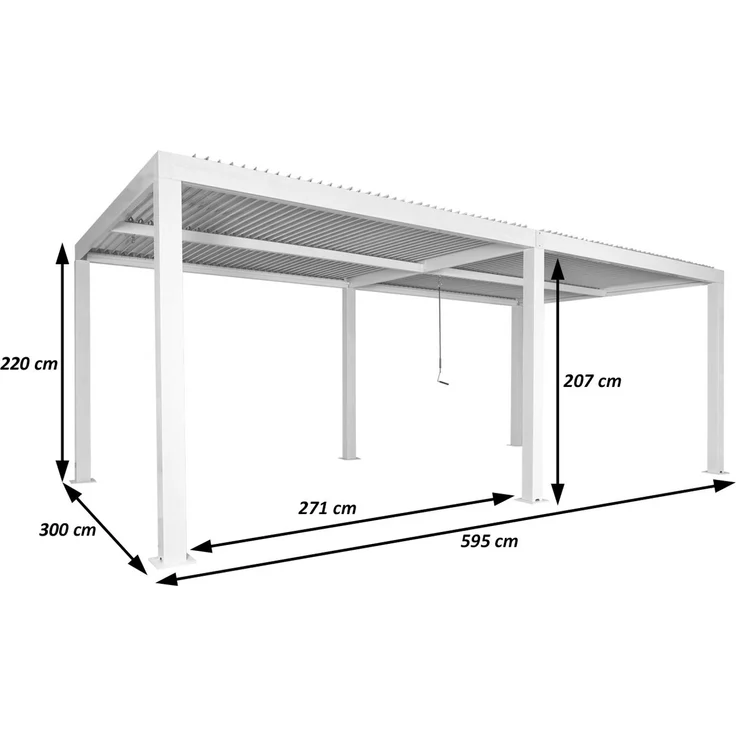 Mendler 'HWC-L46' Pergola, Regenrinne sturmfest, Aluminium anthrazit, 3x6 m – Bild 3