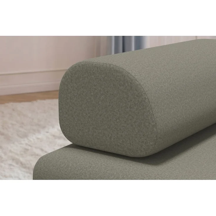 Verwandelbare Chaiselongue aus glattem, taupefarbenem Stoff – Bild 2