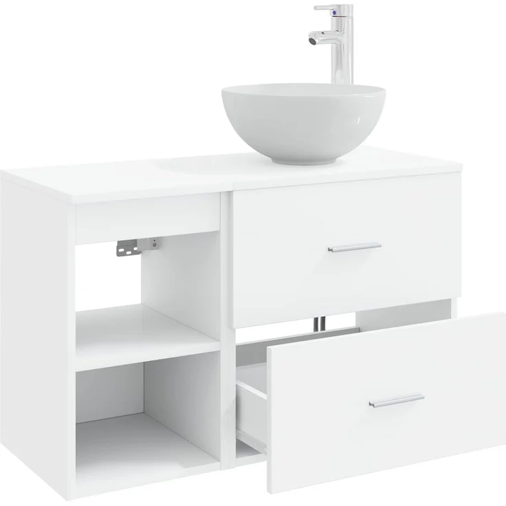 vidaXL Badezimmerschrank-Set 2 stk. Weiß 79,5 x 35 x 80 cm 3403864 – Bild 4