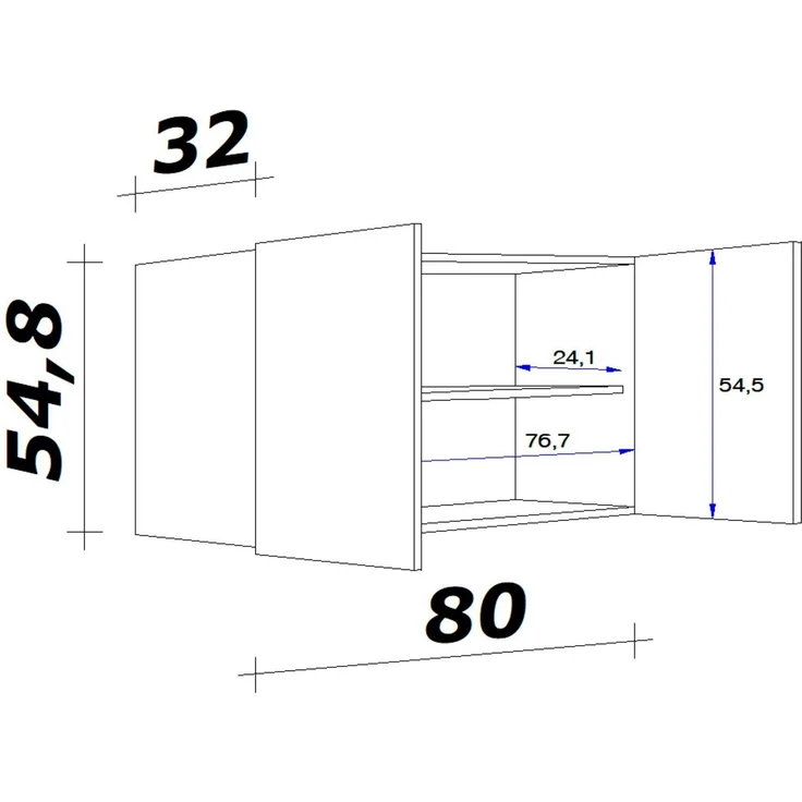 Flex-Well Hängeschrank Wito (B x H x T) 80 x 54,8 x 32 cm – Bild 2