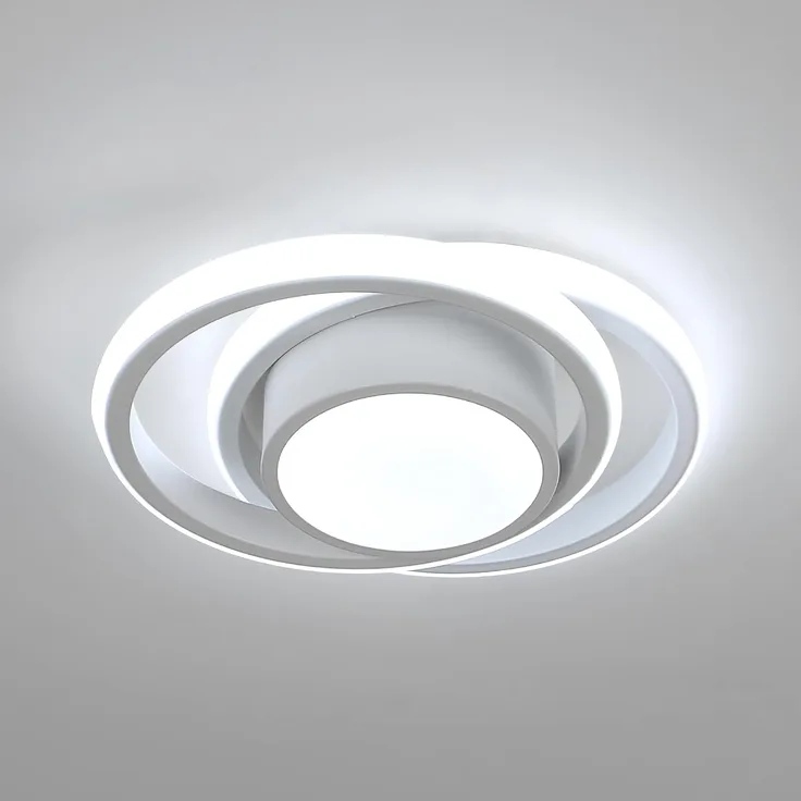 Comely LED Deckenlampe Weiß Rund, Moderne Deckenleuchte 32W mit Kaltweißem Licht 6500K, Deckenlampe für Wohnzimmer, Schlafzimmer und Küche, Hergestellt aus Aluminium und Eisen, Einfache Montage
