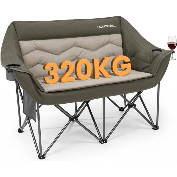 HOMECALL Campingstuhl Camping sofa Faltbar Karpfenstuhl Camping Couch Doppelter (1 St) – Bild 1