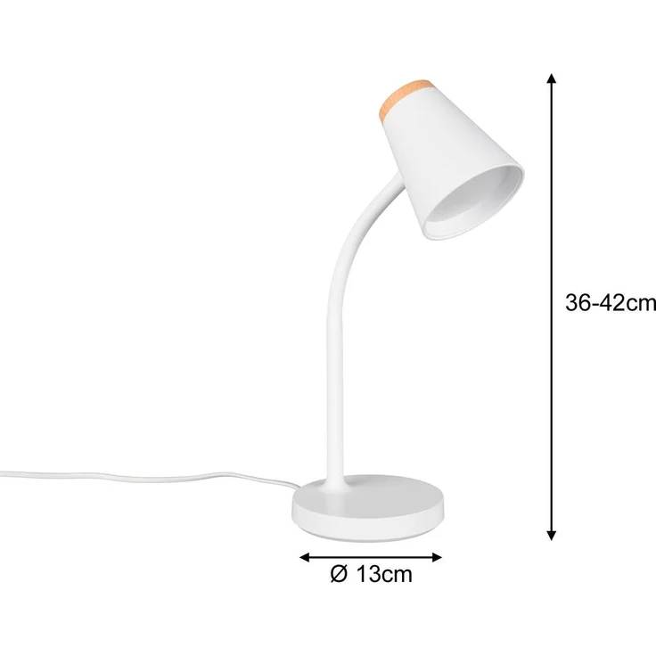 2er SET LED Schreibtischlampen Weiß flexibel biegsam, Höhe 36cm – Bild 4