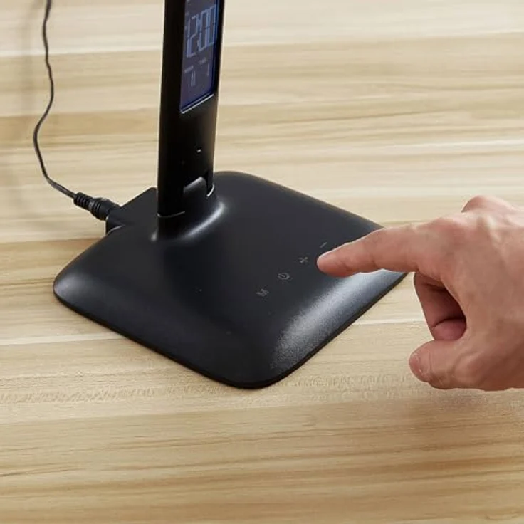 Lindby Ludmilla LED-Tischlampe, dimmbar mit Digitalanzeige, Farbwechselfunktion, Thermometer und USB-Port, schwarz – Bild 6