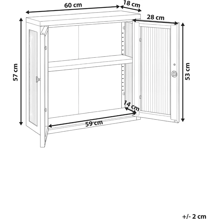 Wandschrank HARLYN 60 cm Metall Blau – Bild 3